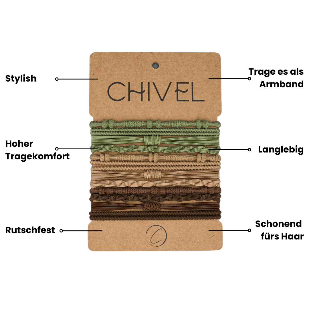 CHIVEL Haargummis auch als stylishes Armband verwendbar